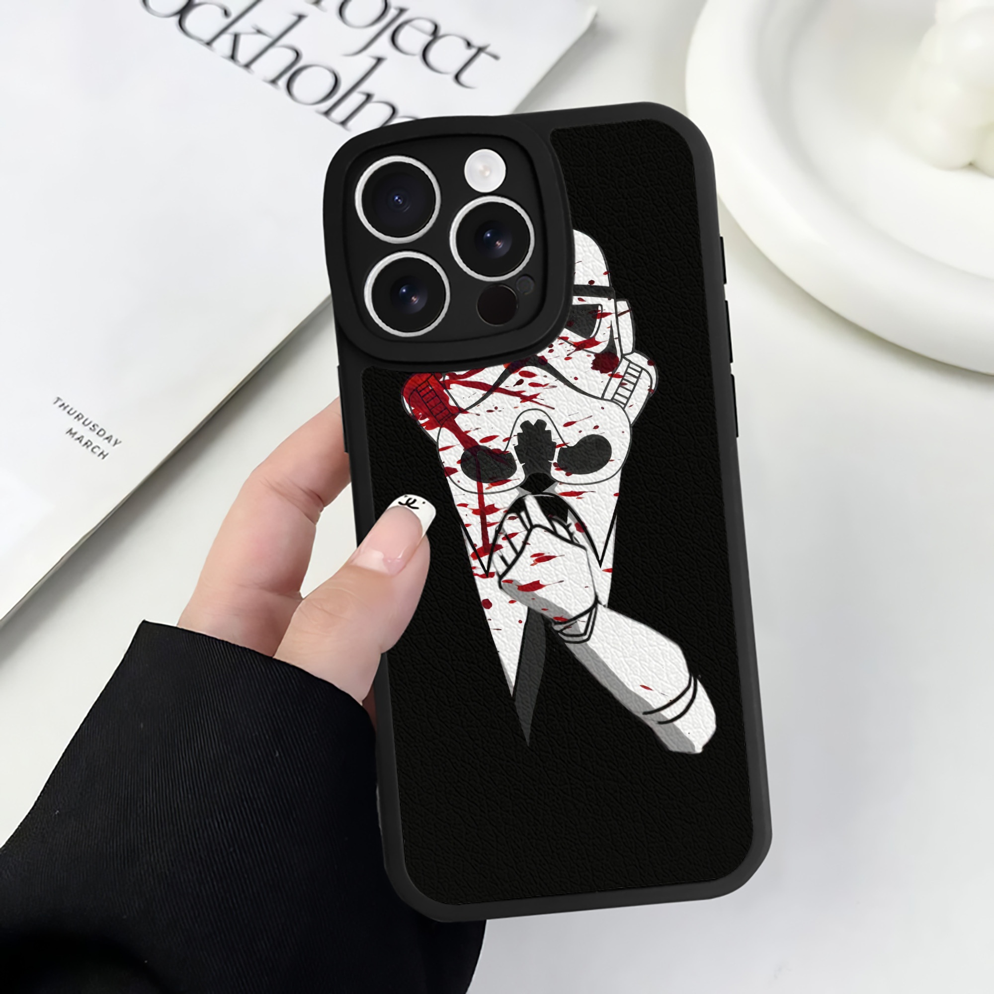 （画像用） スター・ウォーズ Star Wars 【iPhone 16シリーズ対応】シリコンスマホケース（レザー調） 材質：シリコン